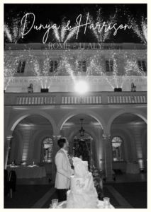 Luxury destination wedding of Dunya and  Harrison in Rome, Italy, featuring Comex Entertainment's premium live music acts, bands and DJs.
