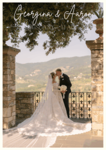 Luxury destination wedding of Georgina and Aaron in Tuscany, Italy, featuring Comex Entertainment's premium live music acts, bands and DJs.