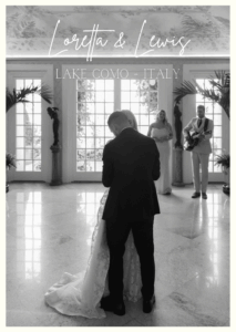 Luxury destination wedding of Loretta and Lewis in Lake Como, Italy, featuring Comex Entertainment's premium live music acts, bands and DJs.